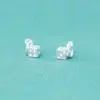 Nuevo Colgante Cuadrado Geométrico Mini Chapado en Plata Pura 999 Colgante Dado Material para Accesorios de Pulsera de Cristal DIY