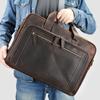 Bolsa de couro masculina em couro Crazy Horse couro de vaca bolsa para computador de 17 polegadas mala com rodinhas para plugue Bolsa de Negócios bolsa de viagem pasta masculina
