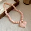 Collar de doble capa con cuentas acrílicas transfronterizo europeo y americano, cadena para la clavícula de lujo ligero de alta gama, joyería de estilo étnico vintage al por mayor
