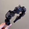 Diadema de moda de pata de gallo de ala ancha transfronteriza al por mayor diadema de cabeza alta horquilla horquilla accesorios para el cabello de tela que combinan con todo tocado