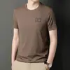 Camiseta de Manga Corta para Hombre 2023 Verano Nueva Llegada Estilo Coreano Estampada Cuello Redondo Moda Marca Camiseta de Media Manga para Jóvenes Ropa de Hombre