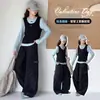 Pantalones de Otoño para Niñas 2026 Nueva Moda Sueltos de Pierna Ancha Casual Infantil Pantalones Cargo Azul Marino para Niños Mayores