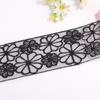 Accesorios decorativos de ropa directos de fábrica, encaje de malla DIY, código de barras hueco negro, bordado de malla, encaje ancho