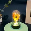 Rosa flor artificial flor de sabão Dia dos Namorados luz noturna ornamento de presente criativo pequeno buquê abajur presente para o(a) amante