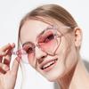Nuevas gafas de sol transfronterizas europeas y americanas para mujer, gafas de sol de moda con forma de corazón, gafas de sol modernas con forma de corazón de melocotón.