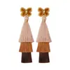 Pendientes de Borlas Europeos y Americanos de Estilo Étnico Transfronterizos Amazon, Pendientes de Botón de Semillas Únicos Hechos a Mano de Alta Gama, Accesorios para Mujer de Nicho