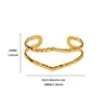 Pulsera de Joyería Estilo Europeo y Americano, Pulsera Geométrica de Línea Hueca de Acero Inoxidable, Pulsera Ancha de Moda Declaración para Mujer, Accesorio de Mano Único y Exagerado