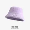 Sombrero de Pescador Cálido de Invierno 2025 Piel Sintética de Conejo Color Sólido Peludo Unisex Versátil Sombrero de Cubo Sombrero de Estudiante Moderno