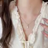 Conjunto de Collar y Pulsera de Mariposa Oso Perla con Concha de Zircón Estilo Coreano Estilo Ins Dulce y Lujoso Joyería de Alta Gama