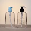 Garrafa de Gel de Banho de Plástico PETG de Alta Qualidade, 300ml, Formato Plano, para Uso Doméstico, Garrafa Vazia Transparente para Gel de Banho, Material de Embalagem para Artigos de Higiene Pessoal