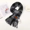 Bufanda de Imitación Cachemir Nueva para Otoño e Invierno para Mujer Estilo Coreano de Gama Alta Versátil Rayada Cálida Bufanda de Pareja Venta al por Mayor