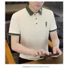 Camisa de Manga Corta Bordada Simple de Moda para Hombre, Camiseta de Manga Media Fina de Verano, Ropa Casual para Hombre, Camisa Polo para Hombre