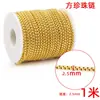 Cadena de oro de 18k con baño de vacío, cadena fina de acero inoxidable, cadena cubana en forma de corazón, collar, pulsera, accesorios para joyería DIY