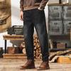 R588 Jeans de inverno plus size para homens, novo, forrado com fleece, masculino, solto, plus size, retrô, baggy, skinny