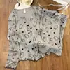Colección de moda de primavera, otoño, verano de canalé de seda helada para mujer, conjunto de pijama, cárdigan de manga larga con cuello en V, conjunto de ropa de casa estilo Chanel