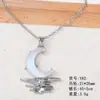 Colar de Aço Inoxidável Pingente de Lua Fresca e Sonhadora Estrela de Quatro Pontas Coração Cetro Borboleta Colar Feminino da Moda para o Dia a Dia