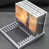 Caja organizadora de almacenamiento de música en CD, estante con capacidad para 12 álbumes de música y es un estante de exhibición