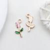 1 Gota rosa aceite DIY accesorios de joyería hechos a mano aleación colgante pequeño aretes aretes colgante de collar material