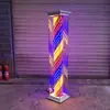 Luz Rotatoria LED para Salón de Peluquería Peluquería Barbería Caja de Luz Rotatoria Cuadrada Montada en Pared de Pie Doble Uso Vidrio Templado