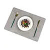Jogos Americanos, Louças, Toalhas de Mesa, Jogos Americanos de Mesa de Jantar com Padrão de Tecido de Alta Qualidade, Jogos Quadrados com Isolamento Térmico, Porta-Pratos, Porta-Copos com Logo, Laváveis