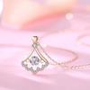 Nuevo collar de falda pequeña de celebridades de Internet de plata esterlina S925 para mujer, colgante elegante con forma de abanico de amor, luz de lujo, moda de nicho simple