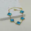 Cadena Transfronteriza Amazon V Oro Versión de Alta Gama Pulsera de Trébol de Cuatro Hojas de 15 mm Oro de 18 Quilates Acero de Titanio Pulsera de Trébol de la Suerte No se Desvanece