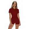 Traje de Yoga de Manga Corta de Alta Gama de Secado Rápido, Ajustado, Europeo y Americano, Nuevo, Shorts de Yoga Deportivos para Exteriores