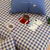 Sábana de tela cepillada, algodón puro, engrosada, temática de dibujos animados, pieza única, otoño/invierno, colcha infantil 100% algodón, protector de colchón antideslizante, juego de tres piezas