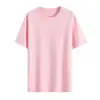 Camiseta de Algodón Puro Hebei Hecha a Medida Estilo Japonés y Coreano Casual Manga Corta para Mujer Unisex Color Sólido Longitud Media Holgada Top Ropa para Mujer