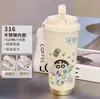 Taza de Café de Moda y Linda, Taza de Doble Uso con Popote para el Coche de una Chica Atractiva, Bolso 316 Taza de Agua de Acero Inoxidable Cerámico