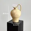 Jarrón de Cerámica, Adornos de Arreglo Floral de Segunda Mano, Recipiente para Flores de Entrada de Sala de Estar de Gama Alta y Nicho, Jarrón Estilo Wabi-Sabi, Adornos de Cerámica
