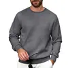 Sudadera de otoño para hombre estilo europeo y americano, con textura a cuadros y cuello redondo, suéter casual de manga larga acanalado para hombre