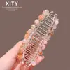 Presilha de Garra Azul Cristal Tendência com Toque Elegante, Presilha Tubarão para Rabos de Cavalo Altos, Presilha para Cabelo Fino, Acessório de Cabelo para Penteado no Topo da Cabeça