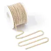 Cadena de Garra de Perla Cifrada Color AB de 2 mm a 6 mm Cadena de Garra con Strass Base Dorada y Plateada Taladro de Garra Cadena Pegatina para Teléfono Móvil DIY Venta al por Mayor