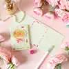Cartão de Cumprimentos para Buquê de Dia dos Namorados Bênção Série Rosa Pintada à Mão Cartão Pequeno Cartão de Mensagem Gratidão Cartão Universal da Floricultura