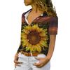 Comercio Exterior Transfronterizo Europeo y Americano 2024 Aliexpress Camisetas de Mujer Camisas de Manga Corta Estampadas de Moda Camisas Cortas con Solapa de Mariposa