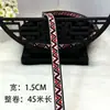 Cinta de Encaje Étnico Miao de 1.5 cm de Ancho Accesorios para Ropa Bordado Hecho a Mano Tira de Tela para Puños y Escote