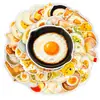 50 hojas de lindas pegatinas de comida con temática de huevo para scrapbooking, adecuadas para estudiantes transfronterizos, papelería y fines decorativos; impermeable y no adhesivo, disponible para venta al por mayor