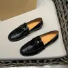 Zapatos Mocasines de Cuero Genuino de Capa Superior Exclusivos de Comercio Exterior CL, Zapatos Slip-On Vintage con Relieve de Cocodrilo, Zapatos Formales de Cuero para el Trabajo
