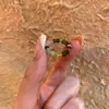 Anillo de Moneda de Turmalina para Mujer, Anillo de Banda Elástica Cerrada de Lujo Ligero de Nicho, Anillo de Dedo Índice de Gama Alta, Accesorio de Anillo de Banda Lisa al por Mayor