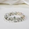 Pulsera de Cristal Fantasma Verde Natural para Mujer Diseño Original Pulsera de Cristal Cabello Dorado Joyería para Regalo de Novia Venta al por Mayor