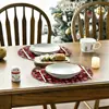 Amazon transfronteiriço novidade quente jogo americano de Natal redondo xadrez preto e vermelho decorativo mesa de cozinha retrô Ação de Graças