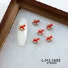 Estilo Año Nuevo Éxito Instantáneo Arte de Uñas Zircón Diamante Rojo Zodiaco Pony Lindo Caballo de Madera Pequeño Uñas Portátiles Diamante