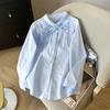Foto Real Camisa Feminina com Laço Francês e Design de Renda em Corda, Elegante, Redutora de Idade, Base para Roupa, Top da Moda
