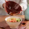 Tigelas de Arroz Cerâmicas Retro Francesas Esmaltadas por Torno, Tigelas de Porcelana Domésticas, Louças, Tigelas de Arroz, Tigelas para Macarrão, Pratos Rasos, Tigelas e Pratos para Comida Ocidental