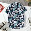 Camisa Floral de Verano para Playa en la Costa de Hawái, Guapo para Pareja Masculina y Femenina, Estudiante, Delgada, Manga Tres Cuartos, Chaqueta