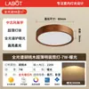 Foco Led Empotrado de Superficie Ultradelgado, Madera de Nogal Vintage, Estilo Japonés de Mediados de Siglo, para Pasillo, Corredor, Entrada, Balcón, Foco Redondo