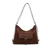 Suministro de fábrica bolsa PU retro gran capacidad textura bolsa de mujer bandolera para ir al trabajo bandolera de moda multiusos