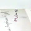 Brincos Pingente Quadrados de Zircônia em Liga de Titânio F136 Piercing Labial Piercing de Língua Joias para Cabeça de Titânio G23 com Rosca Interna