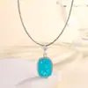 2024 nova joia Huabi cobre banhado a ouro simulação corindo vermelho retangular gordo 15*20 moda pingente colar